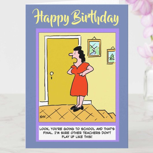 学校おもしろい先生誕生日 カード