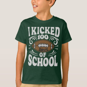 学校おもしろい100日目の少年の子供のサッカージョーク Tシャツ