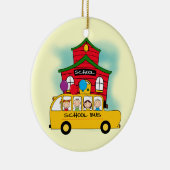 学校およびスクールバスのTシャツおよびギフト セラミックオーナメント (右)