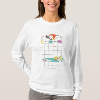 学校およびタイムテーブルによって遊んでいる女の子 Tシャツ