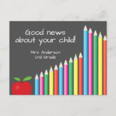 学校からの黒板および鉛筆|のよいニュース ポストカード (正面)