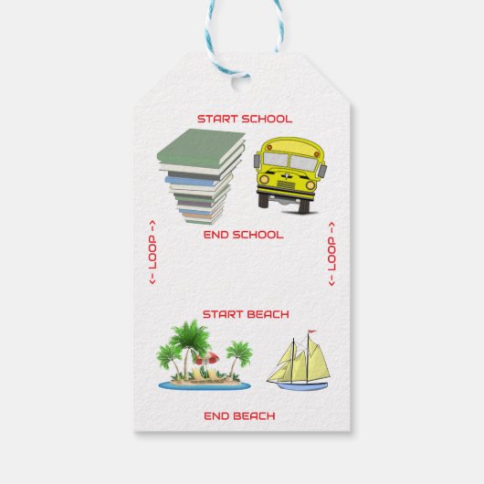 学校からビーチ ギフトタグ (裏面)