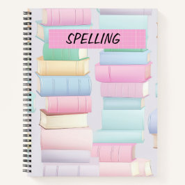 学校かわいらしの本のパステルスタック ノートブック
