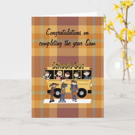 学校が出る カード (黄色い花)