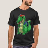 学校が始まるかわいいワニのリュックサック 面白いクロコダイル バックパック Tシャツ (正面)