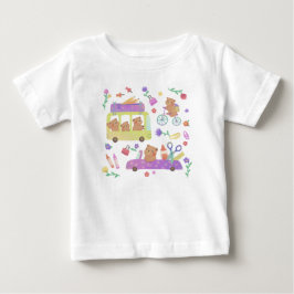 学校が始まるよ: テディは学校が大好き ベビーTシャツ