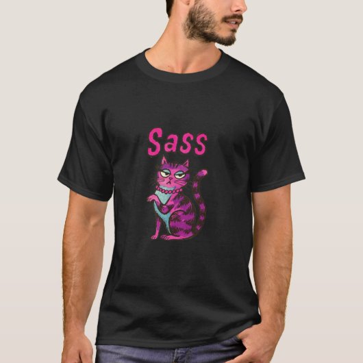 学校が始まる元気なネコ Tシャツ (正面)