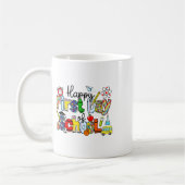 学校が始まる教師と生徒たち Happy First Day Of School コーヒーマグカップ (左)