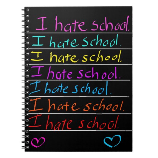 「学校が嫌い」ノートブック ノートブック (正面)