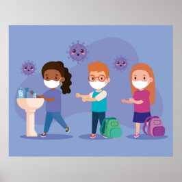 学校が手を洗う ポスター