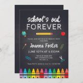 学校が永遠に教え引退パーティー 招待状 (正面/裏面)