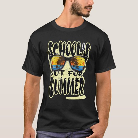 学校で夏に出掛けるヴィンテージスタイル夏 Tシャツ (正面)