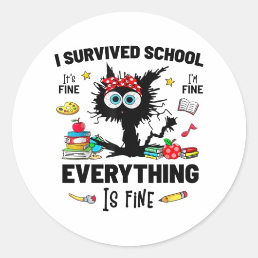 学校で幸せな初日にIm 素晴らし Fだ ラウンドシール (正面)