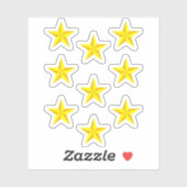 学校で輝く黄色の金星 - ごほうびシール シール (シート)