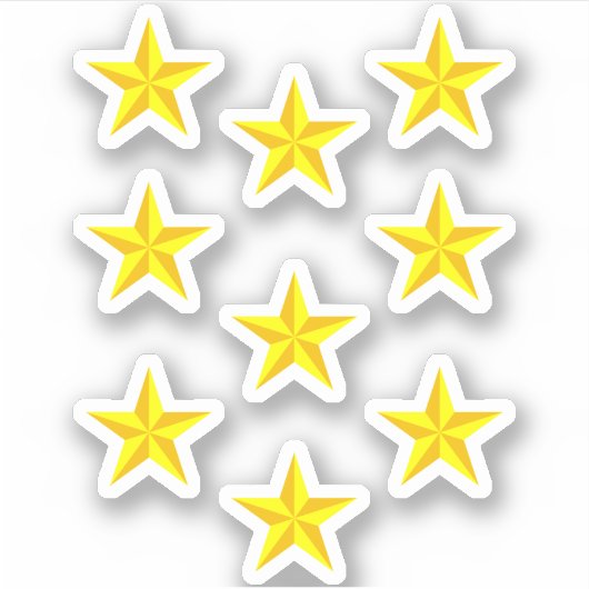 学校で輝く黄色の金星 - ごほうびシール シール (正面)