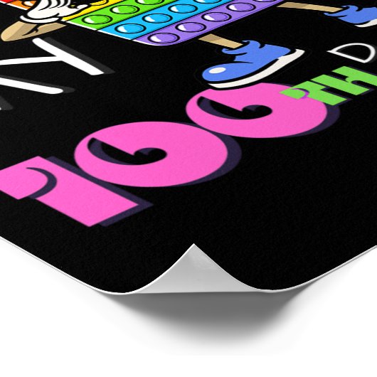 学校で100日目のポッピンかわいいフィジットのおもちゃだ ポスター (角)