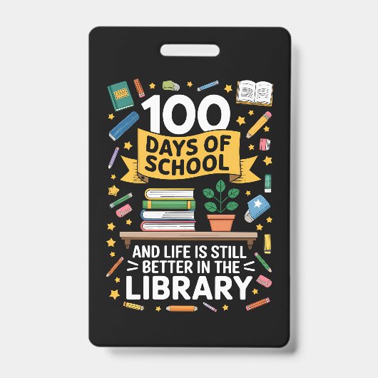学校と生活の100の日は今なお良い バッジ (正面)