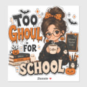 学校にはゴーストすぎ ハロウィン先生ステッカー シール (シート)