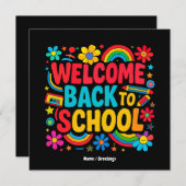 学校にようこそ！先生をねぎらう キッズ アプリ  招待状 (正面/裏面)