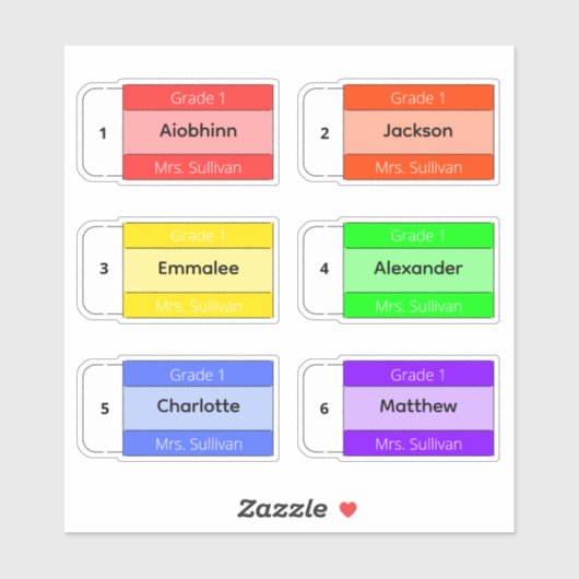 学校にベイクカスタムする複数の名前のシール シール (シート)