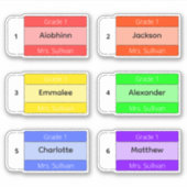 学校にベイクカスタムする複数の名前のシール シール (正面)