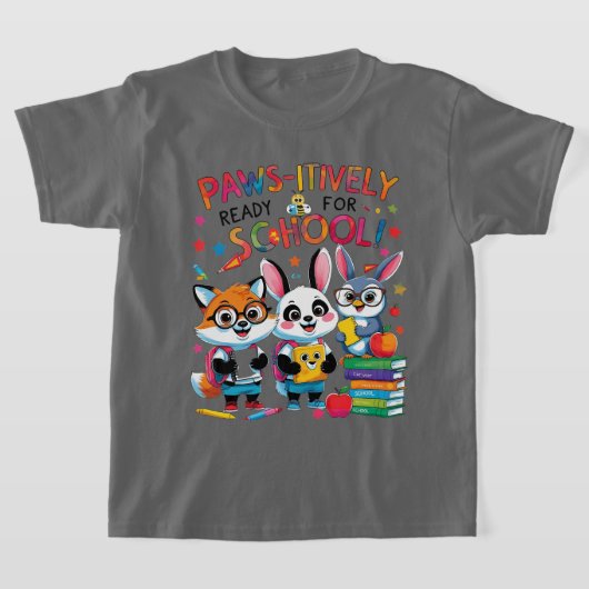 学校に備えてパウズも準備OK！ Tシャツ (レイダウン)