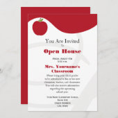 学校に帰ろう オープンハウス招待状 - 赤いリンゴ 招待状 (正面/裏面)