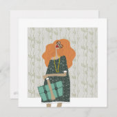 学校に帰ろう ファッショニスタ ファッション イラスト 招待状 (正面/裏面)