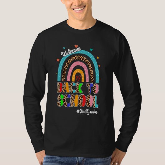 学校に戻よう！2年生の先生 レインボーL Tシャツ (正面)