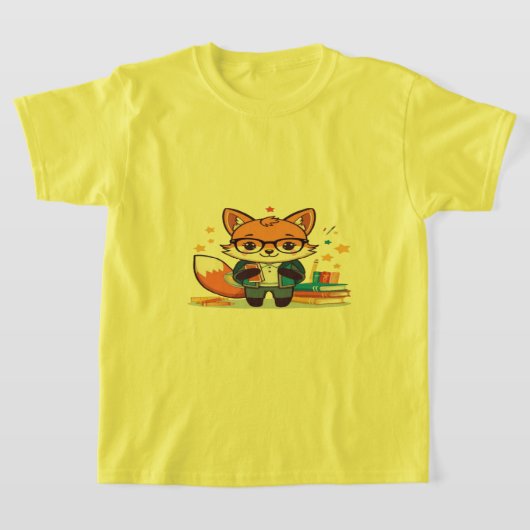 学校に戻るキツネ Tシャツ (レイダウン)