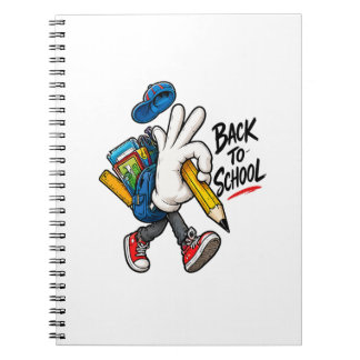 学校に戻るキャラクタースクール用品デザイン ノートブック