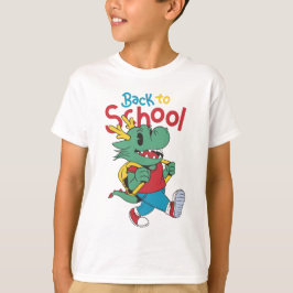 学校に戻るドラゴン漫画Tシャツデザイン Tシャツ