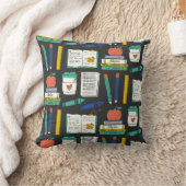 学校に戻るパタ図解入りの、写真付きのーン クッション (ブランケット)