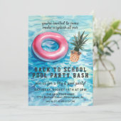 学校に戻るプールパーティー&BBQ招待状 招待状 (スタンド正面)