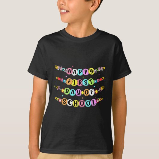 学校に戻る友情ブレスレット 学校の初日Sc Tシャツ (正面)
