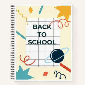 学校に戻る抽象的なノートカバー 惑星付き ノートブック