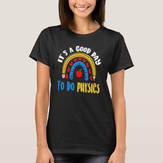 学校に戻る物理学の茶に関する学生の学習の名言 Tシャツ (正面)
