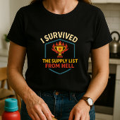 学校に戻る親シャツ、生き延び供給リスト Tシャツ