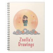 学校に戻る かわいいアニメスタイル ノートブック (正面)