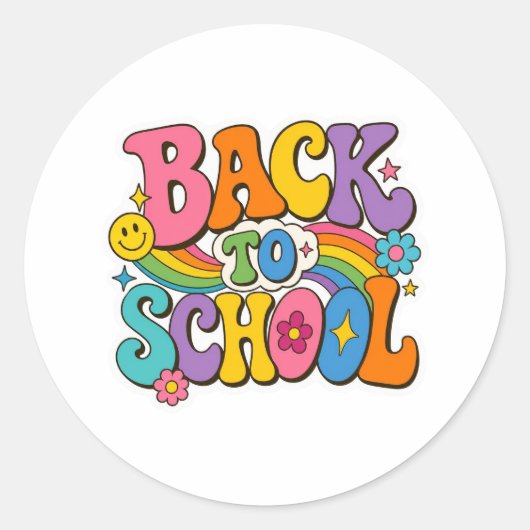 学校に戻る ステッカー 学校の初日 (正面)