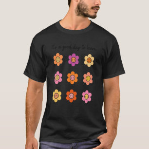 学校に戻る レトロな花 素敵な日 学ぶ Tシャツ