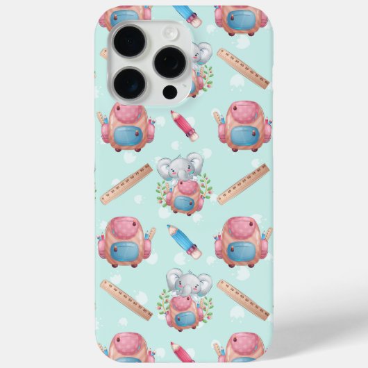 学校に戻る 象のパターン Case-Mate iPhoneケース (裏面)