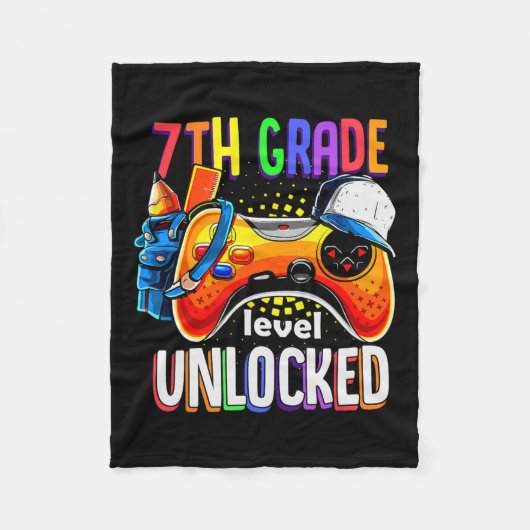 学校に戻る 7年生レベル解除 フリースブランケット (正面)