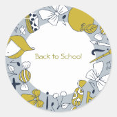 学校に戻ろう!かわいいものステッカー ラウンドシール (正面)