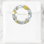 学校に戻ろう!かわいいものステッカー ラウンドシール (バッグ)