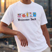 学校に戻ろう かわいい文房具の友達 Tシャツ
