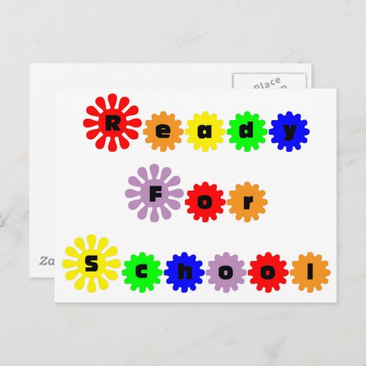 学校に行く準備ができている ポストカード (正面/裏面)