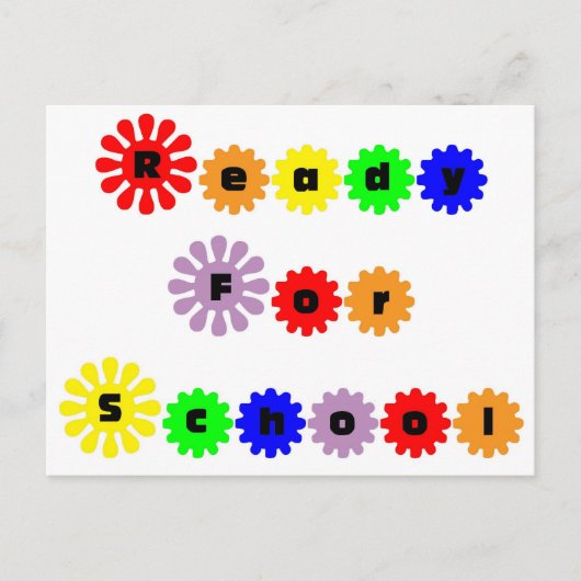 学校に行く準備ができている ポストカード (正面)