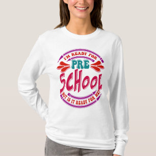 学校に行く準備はできているか?おもしろい Tシャツ