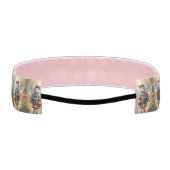 学校に行く途中の可愛いネズミの女の子、女の子 アスレチックヘッドバンド (裏面)